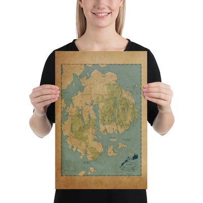 Acadia National Park Map Poster