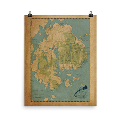 Acadia National Park Map Poster