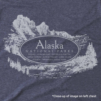 Alaska National Parks Map and Cartouche Short-Sleeve T-Shirt