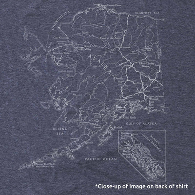 Alaska National Parks Map and Cartouche Short-Sleeve T-Shirt
