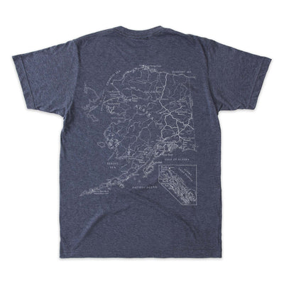 Alaska National Parks Map and Cartouche Short-Sleeve T-Shirt