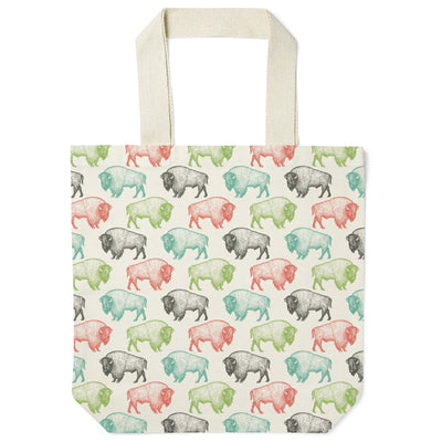 Bison Pattern Recycled Canvas Tote Bag