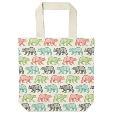 Black Bear Pattern Recycled Canvas Tote Bag