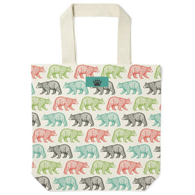 Black Bear Pattern Recycled Canvas Tote Bag