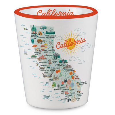 California State Illustrated Map Shot Glass