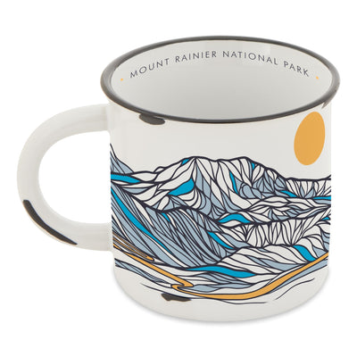 Mount Rainier National Park Contour Lines Camp Mug