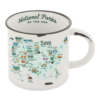 National Parks of the USA Illustrated Map Camp Mug