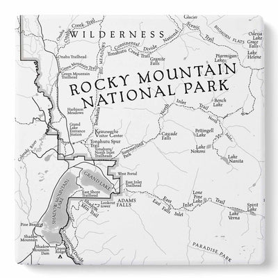 Rocky Mountain National Park Line Map Coasters