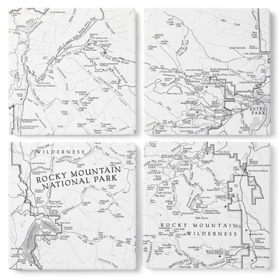 Rocky Mountain National Park Line Map Coasters