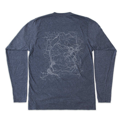 Rocky Mountain National Park Map Long-Sleeve Unisex Tee