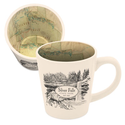 Silver Falls State Park Vintage Map Latte Mug
