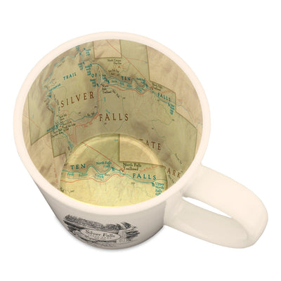 Silver Falls State Park Vintage Map Latte Mug