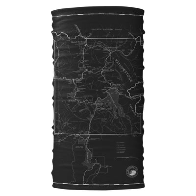 Yellowstone National Park Black-and-Tan Map Bana