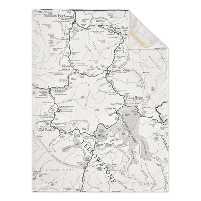 Yellowstone National Park Map Flour Sack Towel - McGovern & Company