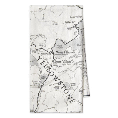 Yellowstone National Park Map Flour Sack Towel - McGovern & Company