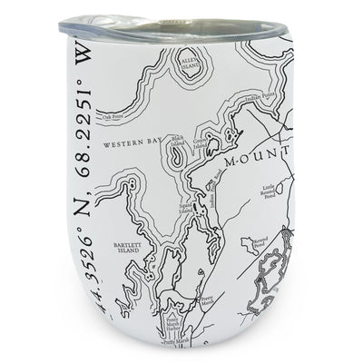 Acadia National Park Line Map Wine Tumbler