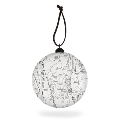 Acadia Line Map Flat Globe Shaped Ornament