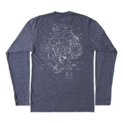 Acadia National Park Long-Sleeve Unisex T-Shirt with Map and Cartouche - McGovern & Company