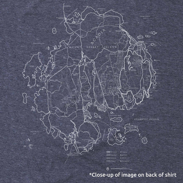Acadia National Park Long-Sleeve Unisex T-Shirt with Map and Cartouche - McGovern & Company