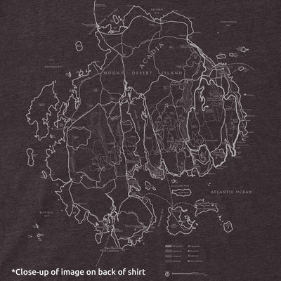 Acadia Line Map and Cartouche Long-Sleeve Unisex Tee