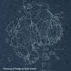 Acadia Line Map and Compass Long Sleeve Unisex Tee in Navy Heather