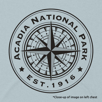 Acadia Line Map and Compass SS Unisex Tee
