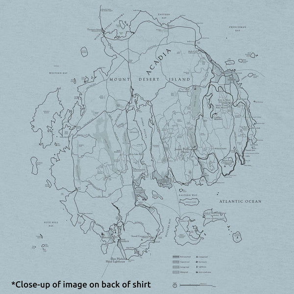 Acadia Line Map and Compass Short-Sleeve Unisex Tee - McGovern Outdoor