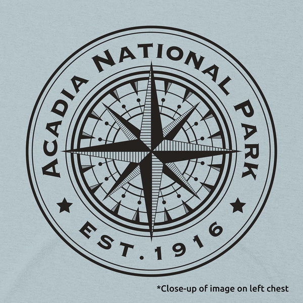 Acadia Line Map and Compass Short-Sleeve Unisex Tee - McGovern Outdoor