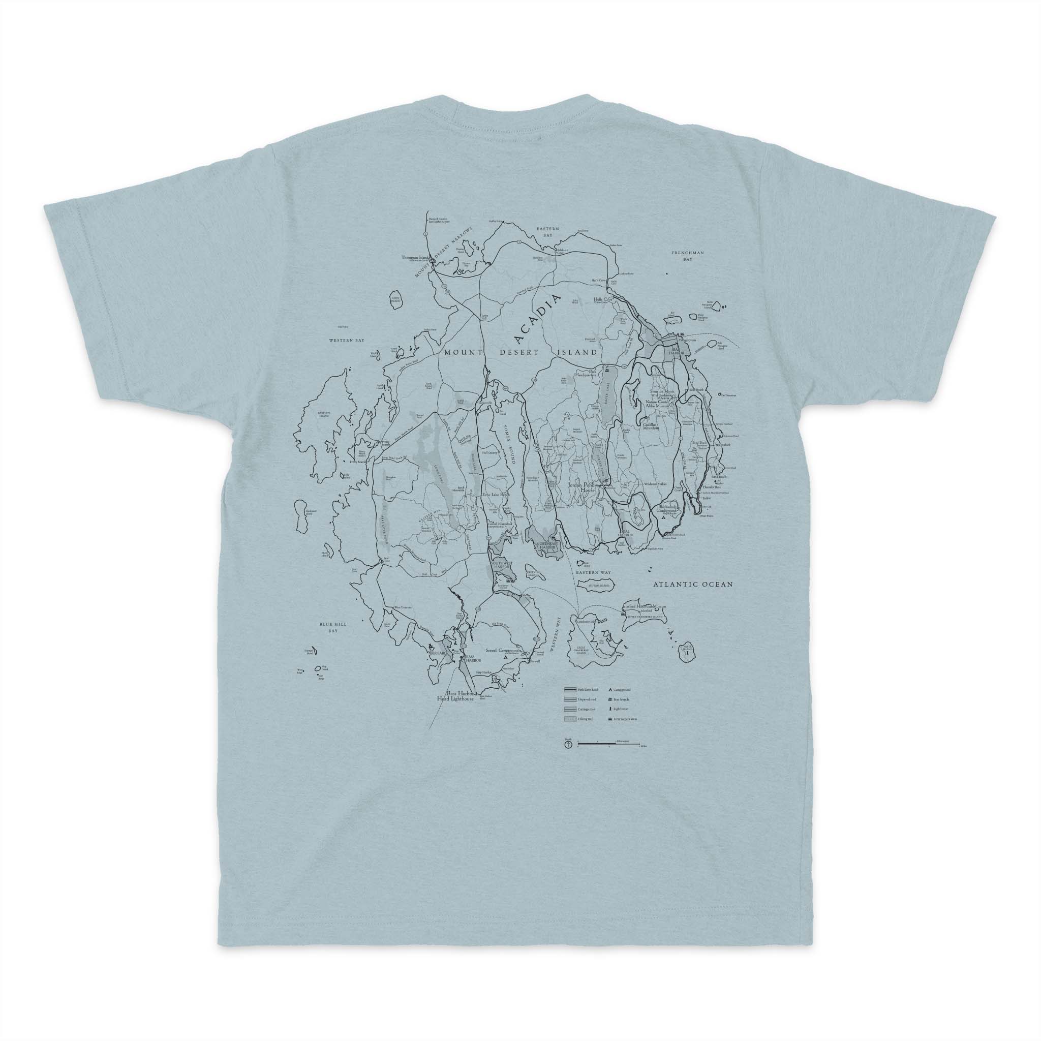 Acadia Line Map and Compass SS Unisex Tee - McGovern Outdoor