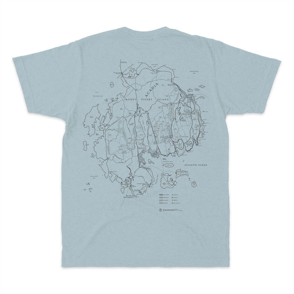 Acadia Line Map and Compass Short-Sleeve Unisex Tee - McGovern Outdoor