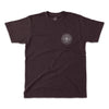 Acadia Line Map and Compass Short Sleeve Unisex Tee in Wine Heather