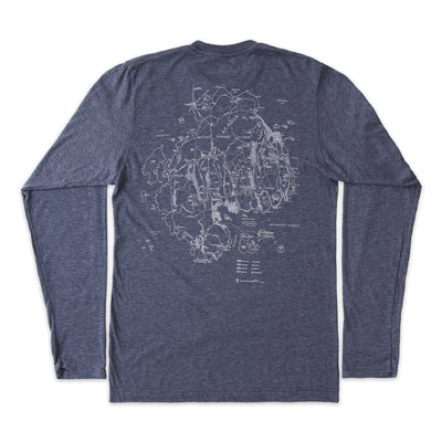Acadia National Park Map Long-Sleeve Unisex T-Shirt