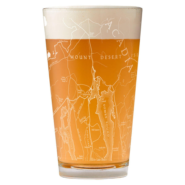 Acadia National Park Map Pint Glass