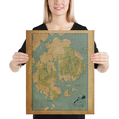 Acadia National Park Map Poster