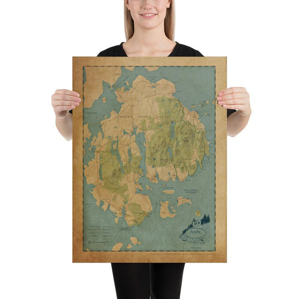 Acadia National Park Map Poster