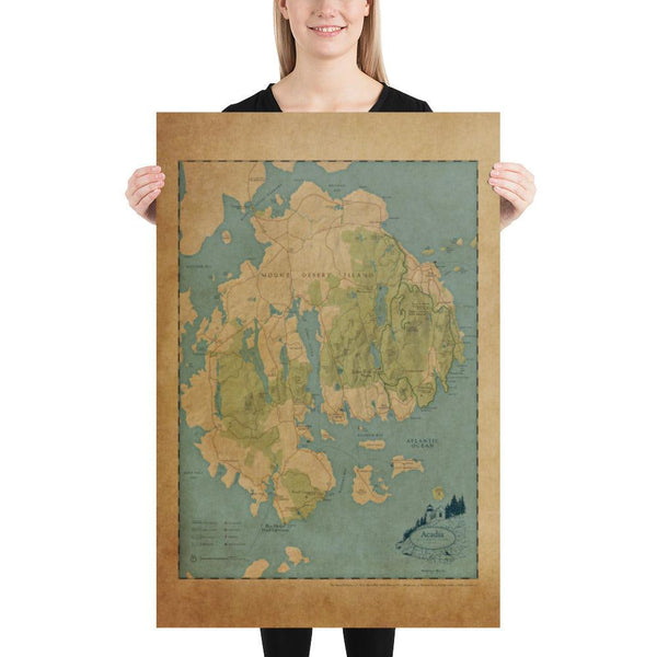 Acadia National Park Map Poster