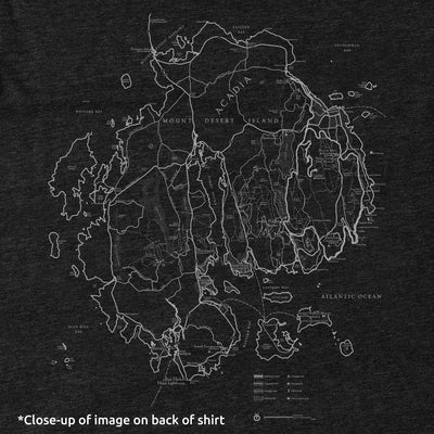 Acadia National Park Map Unisex Long-Sleeve Tee in Black