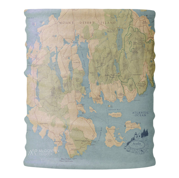 Acadia National Park Vintage Map Headband - McGovern Outdoor