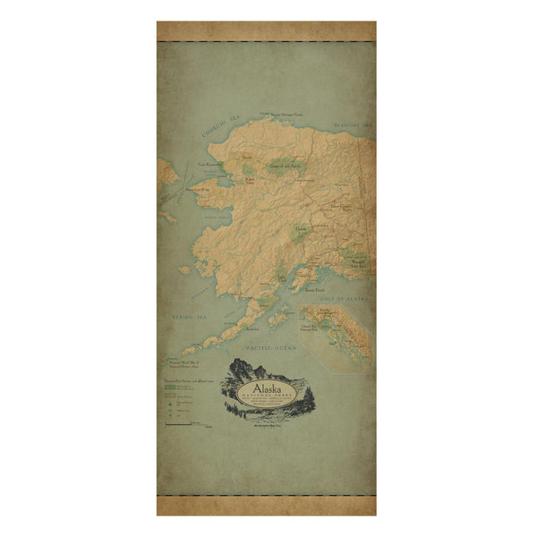 Alaska Vintage Map Scarf