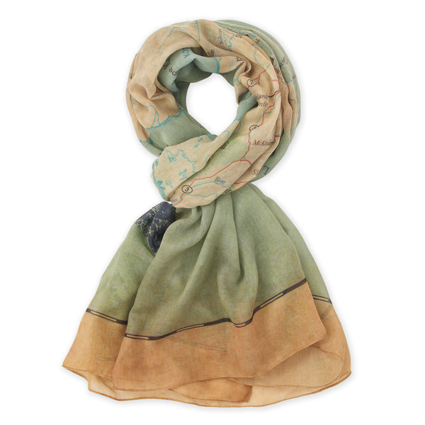 Alaska Vintage Map Scarf