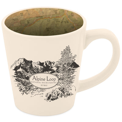 Alpine Loop Vintage Map Latte Mug
