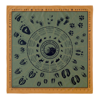 Animal Tracks of Grand Teton and Yellowstone Cotton Bandana