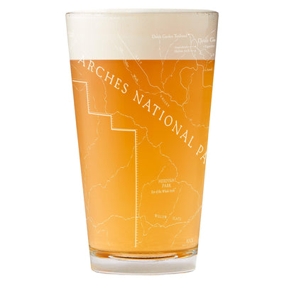 Arches National Park Line Map Pint Glass