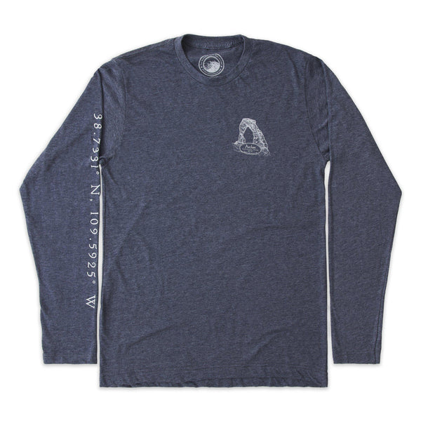 Arches National Park Long-Sleeve Unisex T-Shirt with Map and Cartouche - McGovern & Company