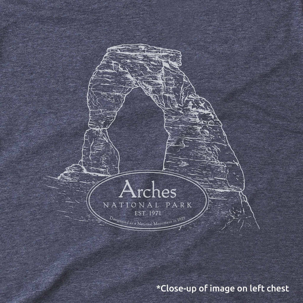 Arches National Park Long-Sleeve Unisex T-Shirt with Map and Cartouche - McGovern & Company