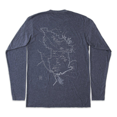 Arches National Park Long-Sleeve Unisex T-Shirt with Map and Cartouche - McGovern & Company
