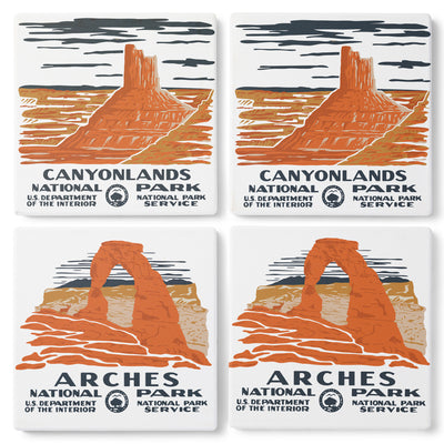 Arches and Canyonlands National Park WPA Coasters (Set of 4)