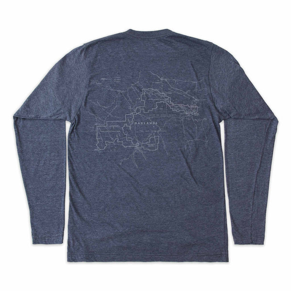 Badlands Cartouche and Map Unisex Long-Sleeve Tee - McGovern Outdoor