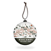 Badlands National Park Hand-Drawn Map Flat-Globe-Shaped Ornament