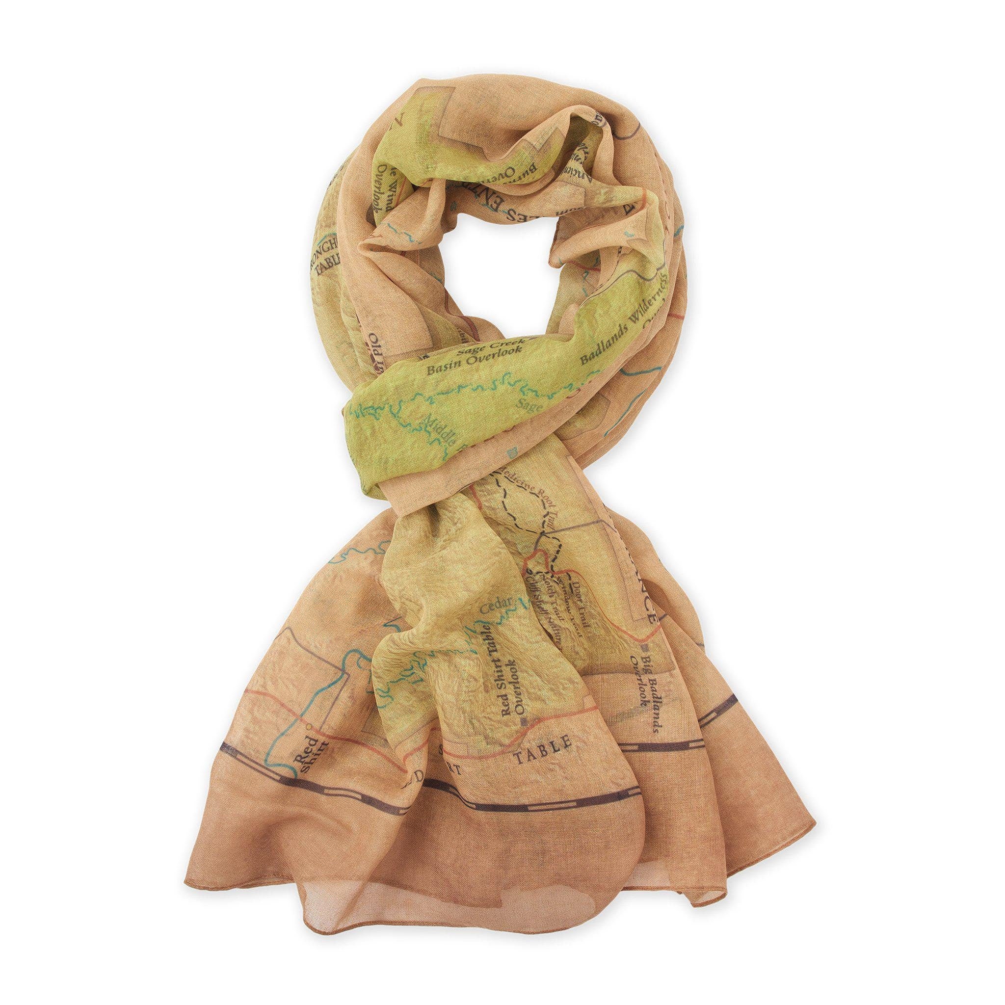 Badlands National Park Map Scarf